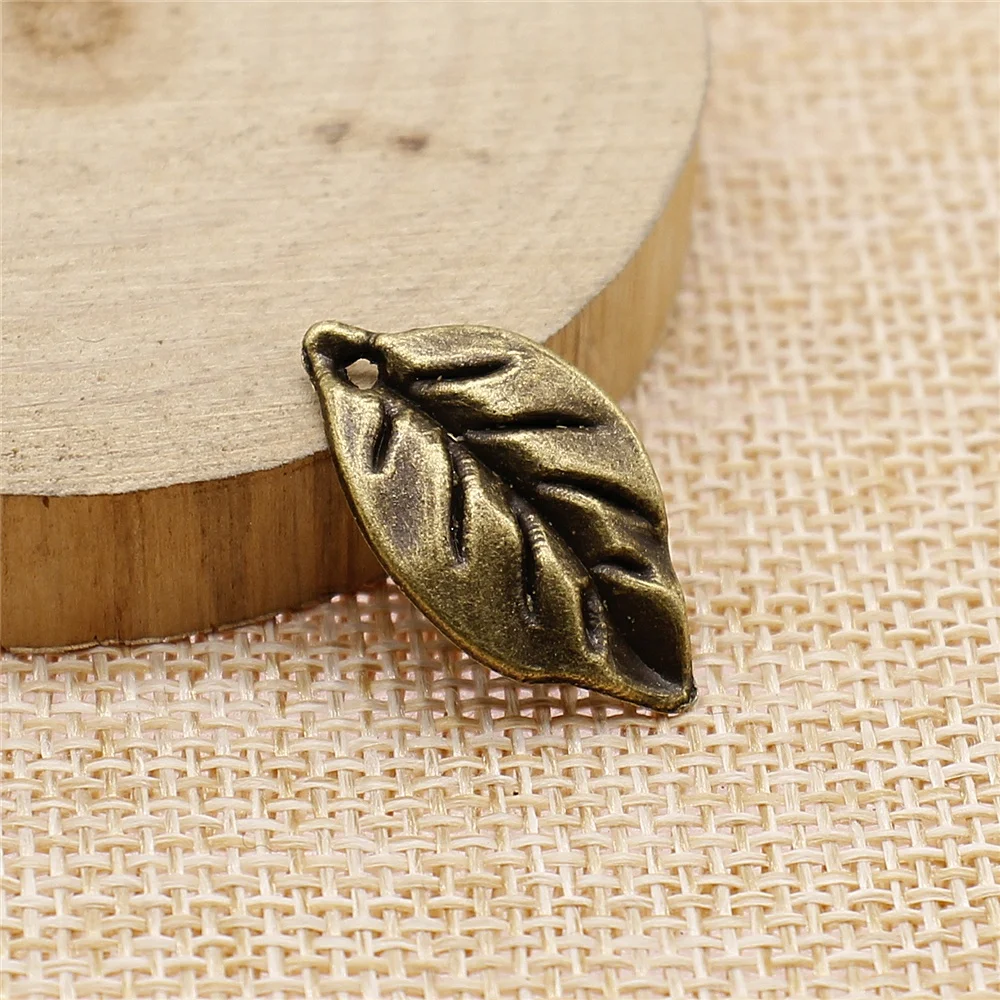 WYSIWYG 5pcs 25x14mm Vintage Leaf Pendants Charm For Jewelry Making Leaf Pendants Charm Leaf