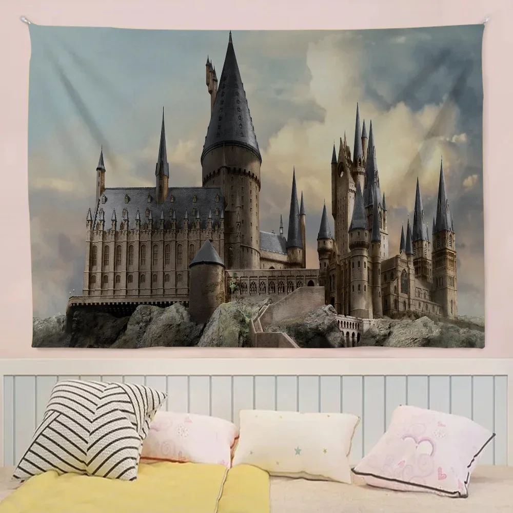 Hogwarts-Schule für Hexerei und Zauberei, kleines Cheerleader-Banner, handgezogene Flagge, Outdoor-Atmosphärenflaggen