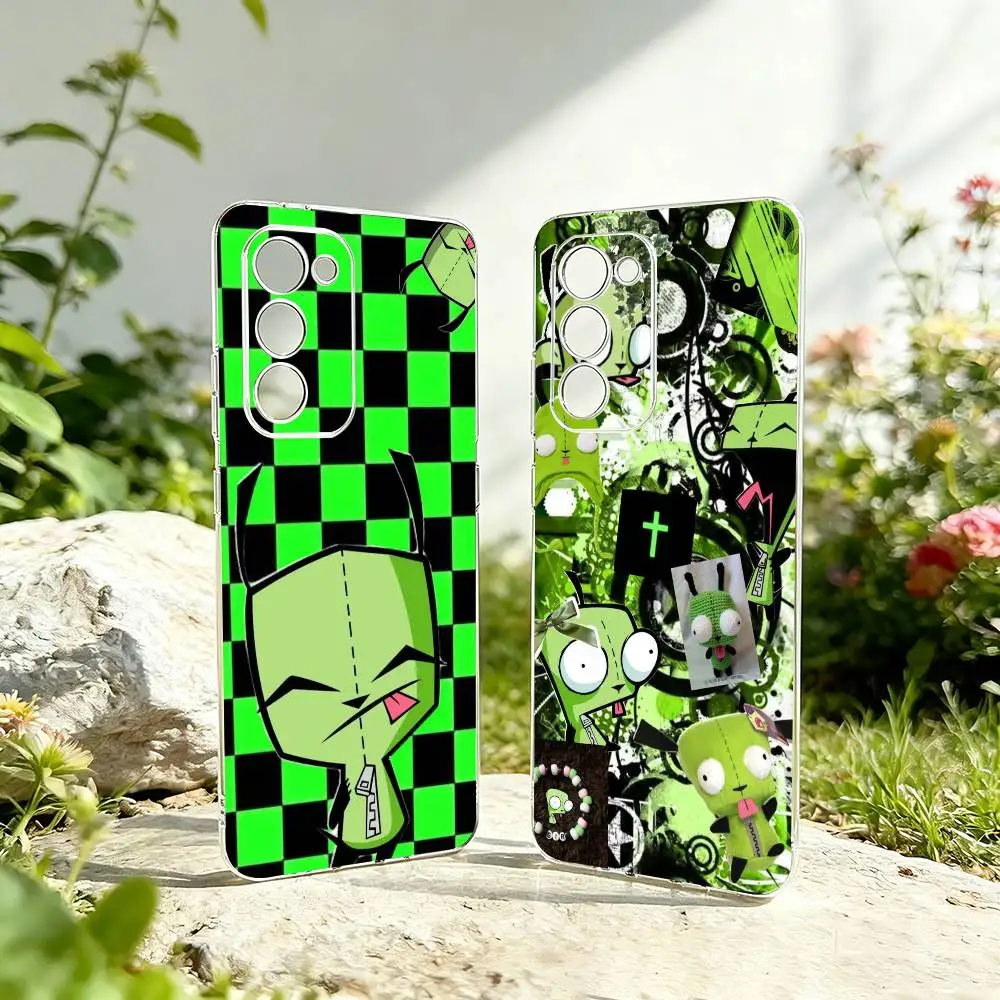 Stylish I-Invader Z-Zim Gir Phone Case For Samsung Galaxy A73,A72,A71,A70,A53,A52,A51,Soft Silicone Transparent Cover