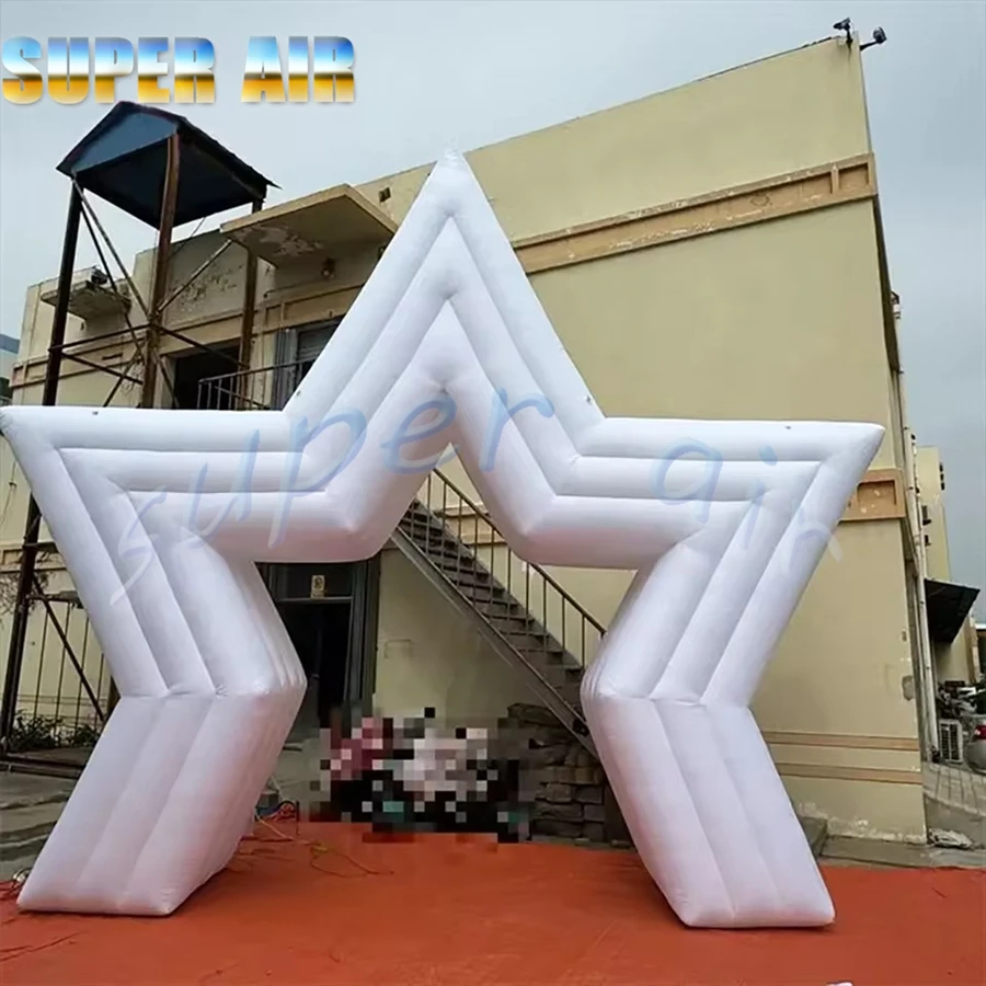 Diseño especial, arco inflable gigante con forma de estrella, estrellas de soplado de aire, decoración de entrada, arco, club nocturno, accesorios de decoración para eventos