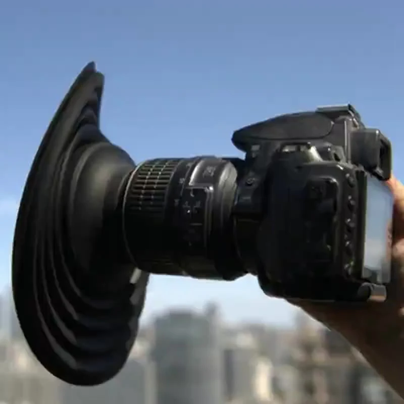 Mini SLR DSLR Canon Lens Hood Anti-Glass Reflective Silicone Lens Cover Foldable Soft Hood