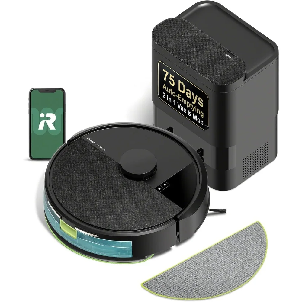 

Roomba 104 Robot Vacuum & Mop - Self-Empties for 75 Days (Over 10 Weeks), Strong Power-Lifting Suction, Vacuums All Floors