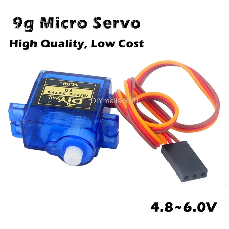 DIYmalls 10pcs SG90 9g Micro Servo Motor Kit 180 Degree for Arduino Project RC Helicopter Airplane Car Robot