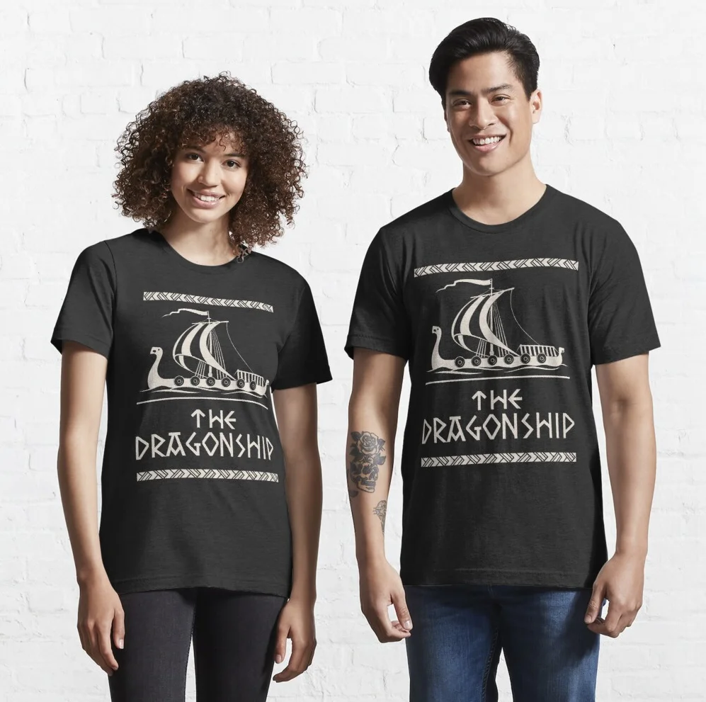 

Dragon Ship Viking Dragon Boat Nordic Drachma T-Shirt 100% Cotton O-Neck Summer Short Sleeve Casual Mens T-shirt Size S-3XL