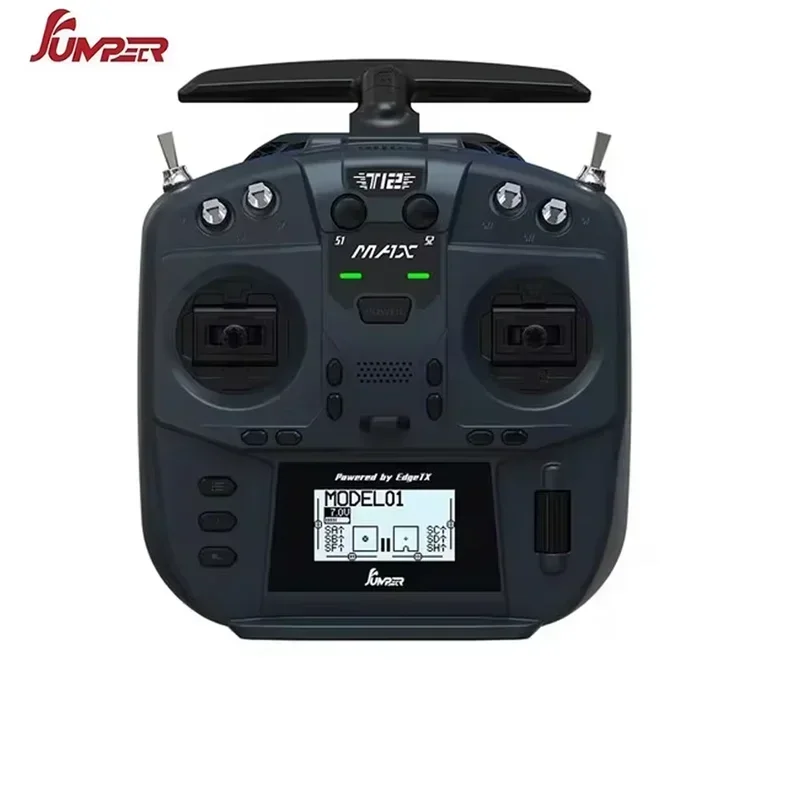 Jumper T12 MAX 2,4 GHz RC Transmisor - ELRS incorporado 500 mW, VS-M Hall Gimbals, 16 canales EdgeTX para drones FPV Racing Freestyle