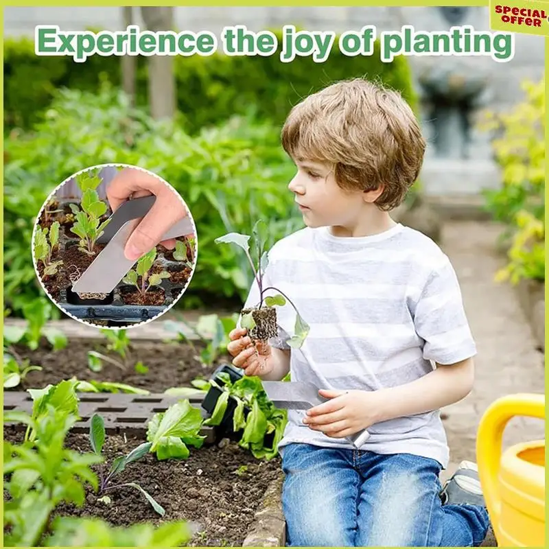 A34R 2PCS Seedling Transplant Tongs Remove Tongs Seedling Transplanting Tool Stainless Steel Gardening Plants Seedling