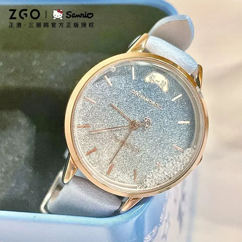 

Sanrio Co-branded ZGO Cinnamoroll Watch Gypsy Student Ins Quartz Watches Rhinestone Rose Blue Birthday Gifts