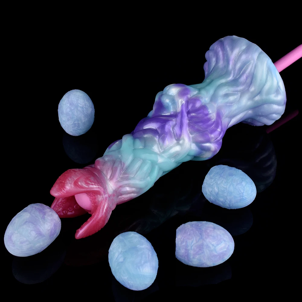 COLMISS-Ice Dragon Dildo Hand Push Dildo, Lay Ovipositors Ovos, Bolas Vaginais, Molde De Ovo De Gelatina, Plug Anal Oco, Brinquedos Sexuais