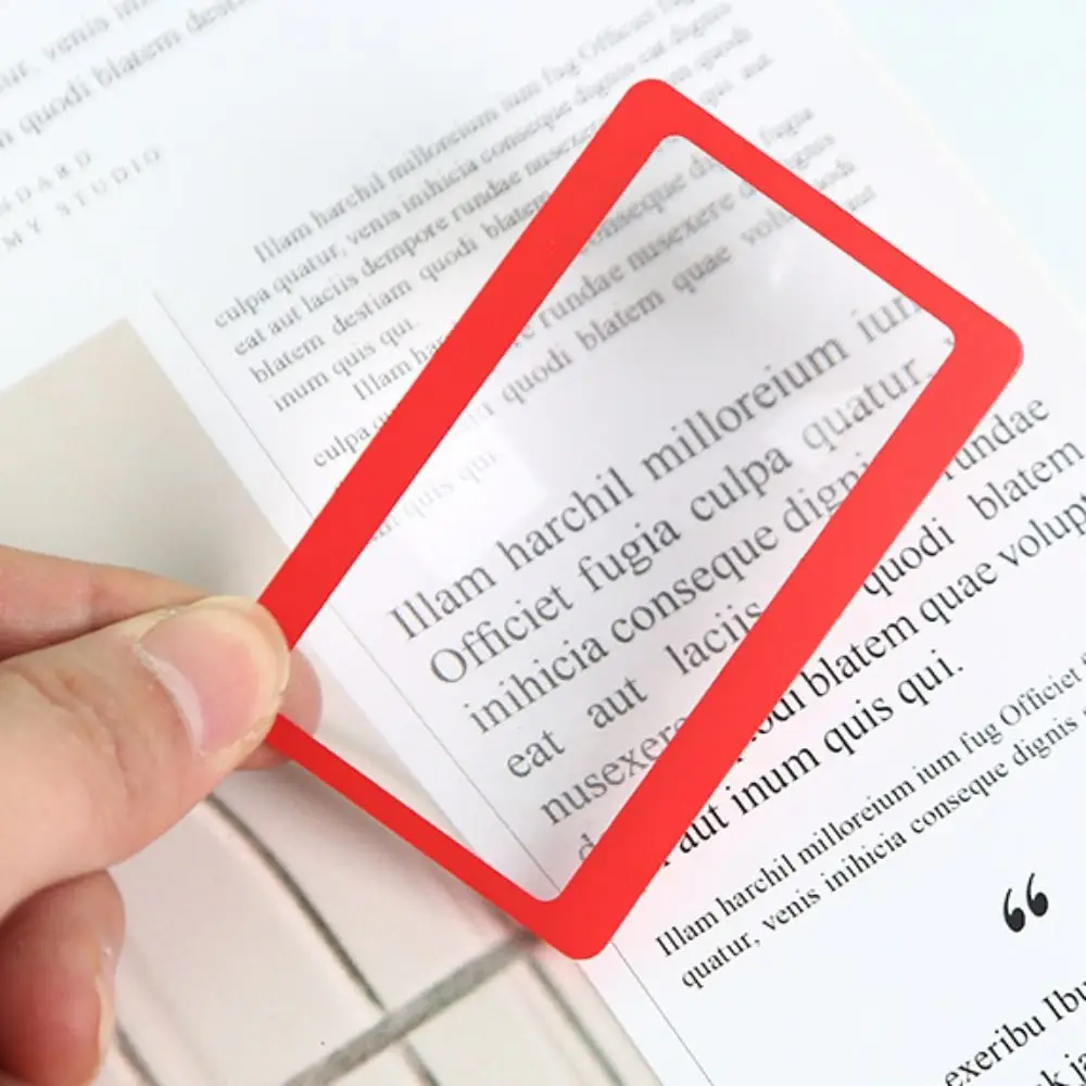 New Ultra-thin Pocket Magnifier Portable 3X Camping Fire Starter with Ruler Bookmark