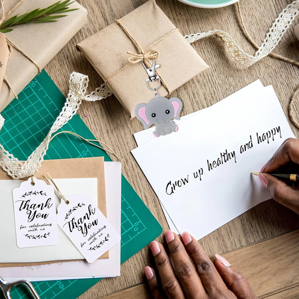 10 shower gift set, customer return gift, elephant keychain, hard gauze bag, and thank-you label, shower birthday party gift