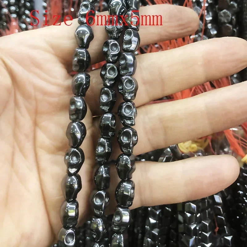 15inch Lion Buddha Maitreya Head Black Hematite Beads Natural Stone Loose Beads Jewelry Bracelet Making DIY Findings Accessories