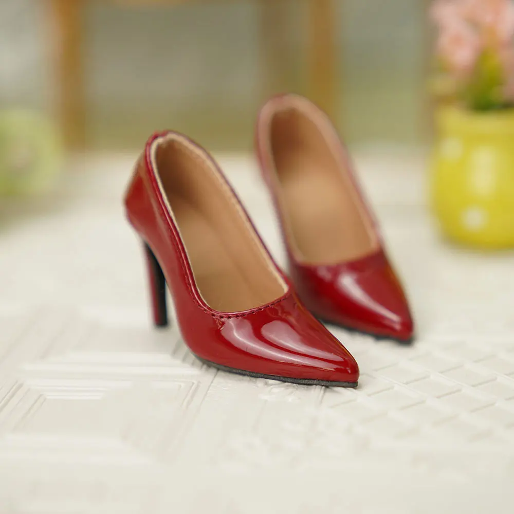 1/4 Bjd دمية الأحذية اليدوية 6.4 سنتيمتر * 2.3 سنتيمتر * 2.9 سنتيمتر موضة بلون الساتان عالية الكعب أحذية من الجلد الصغيرة ل Bjd إكسسوارات دمي