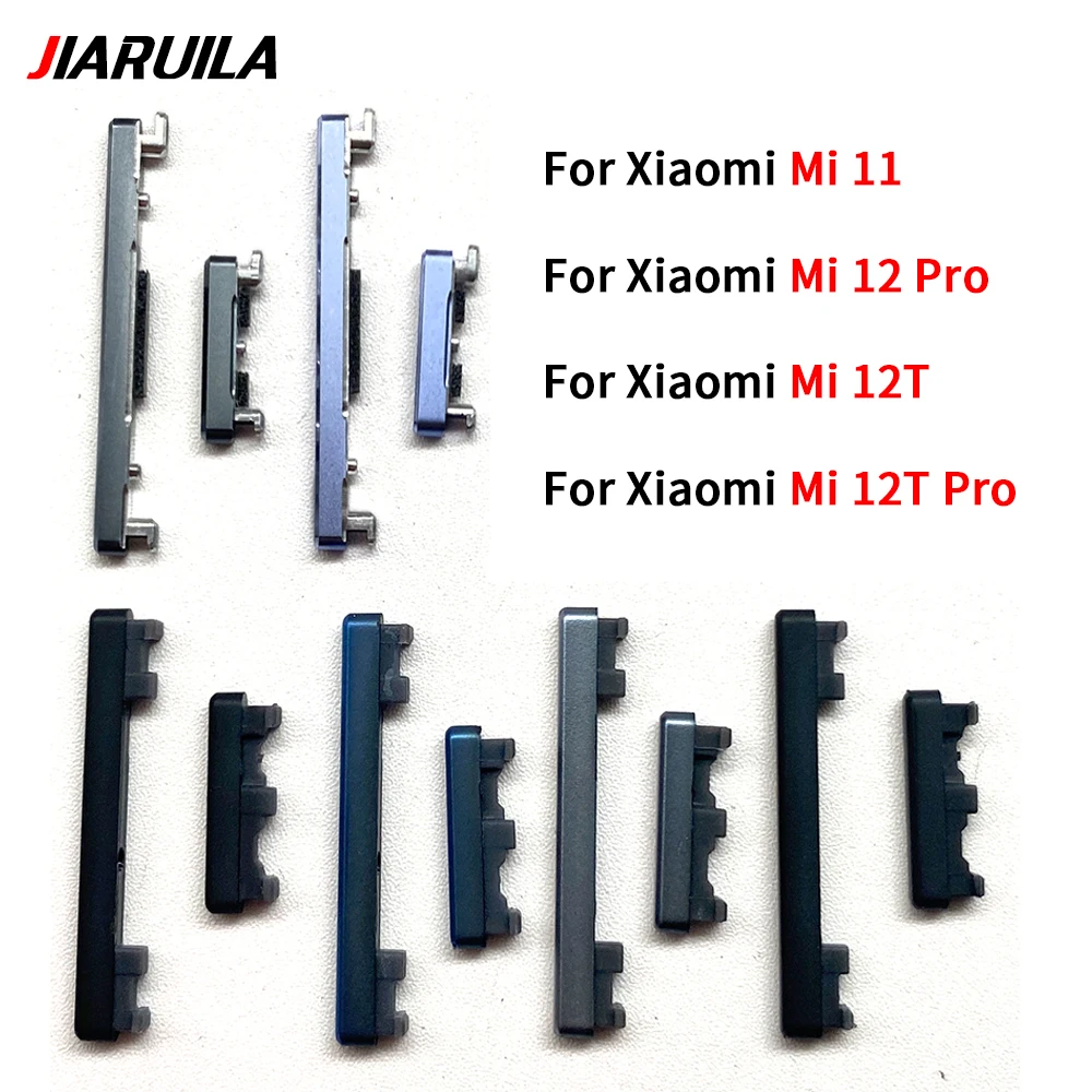 10Pcs/Lot Great For Xiaomi Mi 11 12 12T Pro Mi11 Mi12 Mi12T Power Button ON OFF Volume Up Down Side Button Key Replace parts