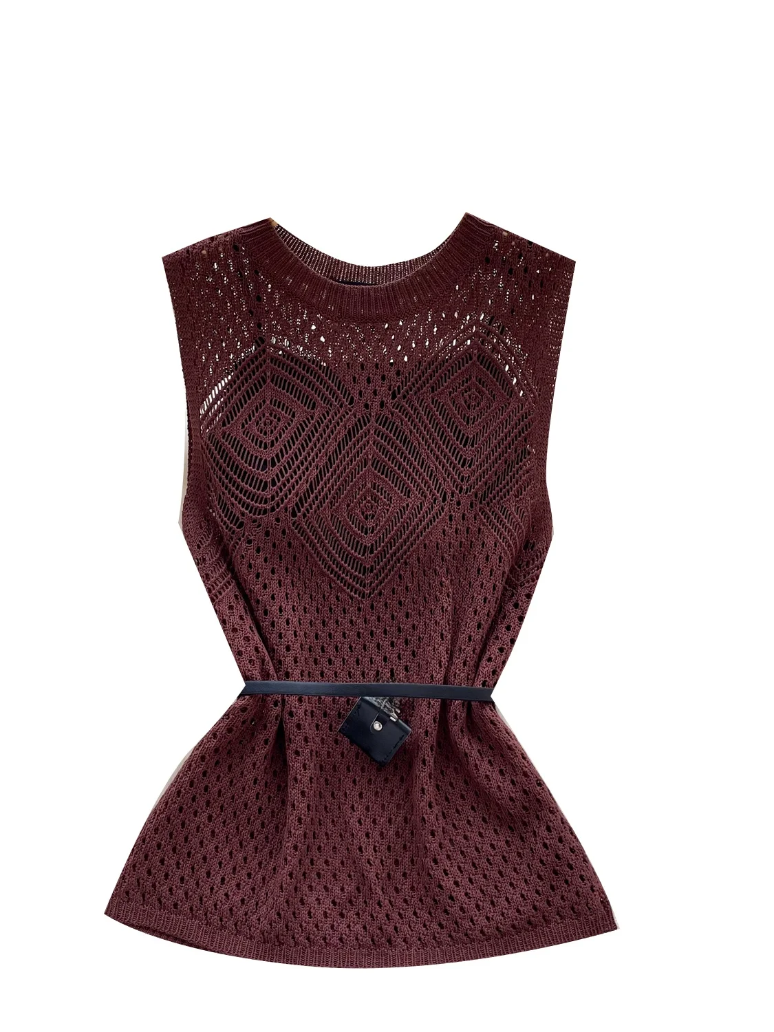 Set da donna estivo lavorato a maglia rotondo scavato Ne Svel Vest Top Set Casual Lazy Sle in due pezzi Ensemble ort Sve