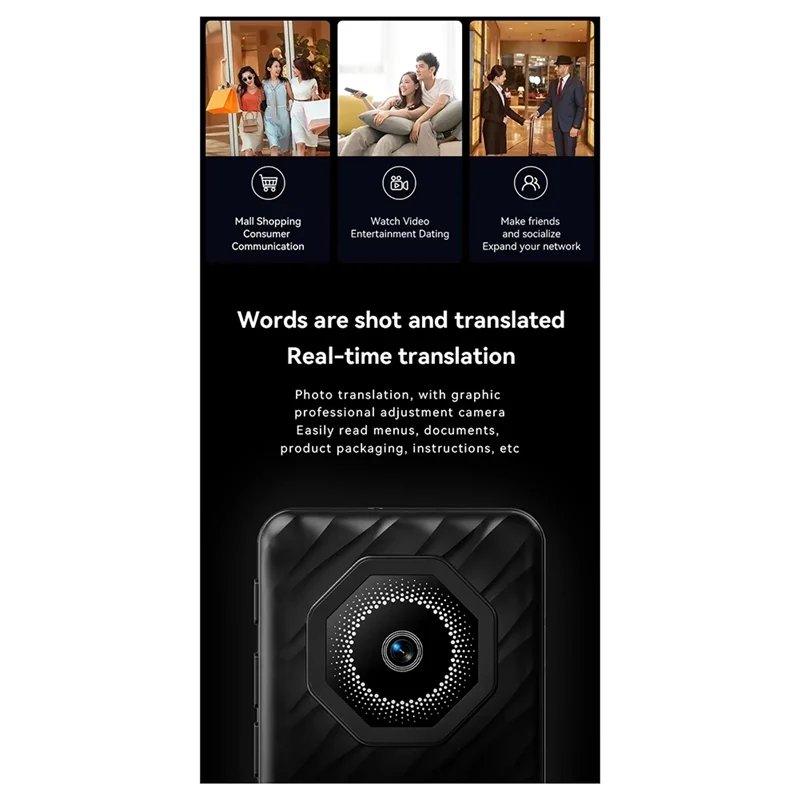 

ABMF-M50 AI Voice Real Time Translator Machine 142 Multi Online Languages Voice-Record 3.97 Inch Portable Offline Tradutor