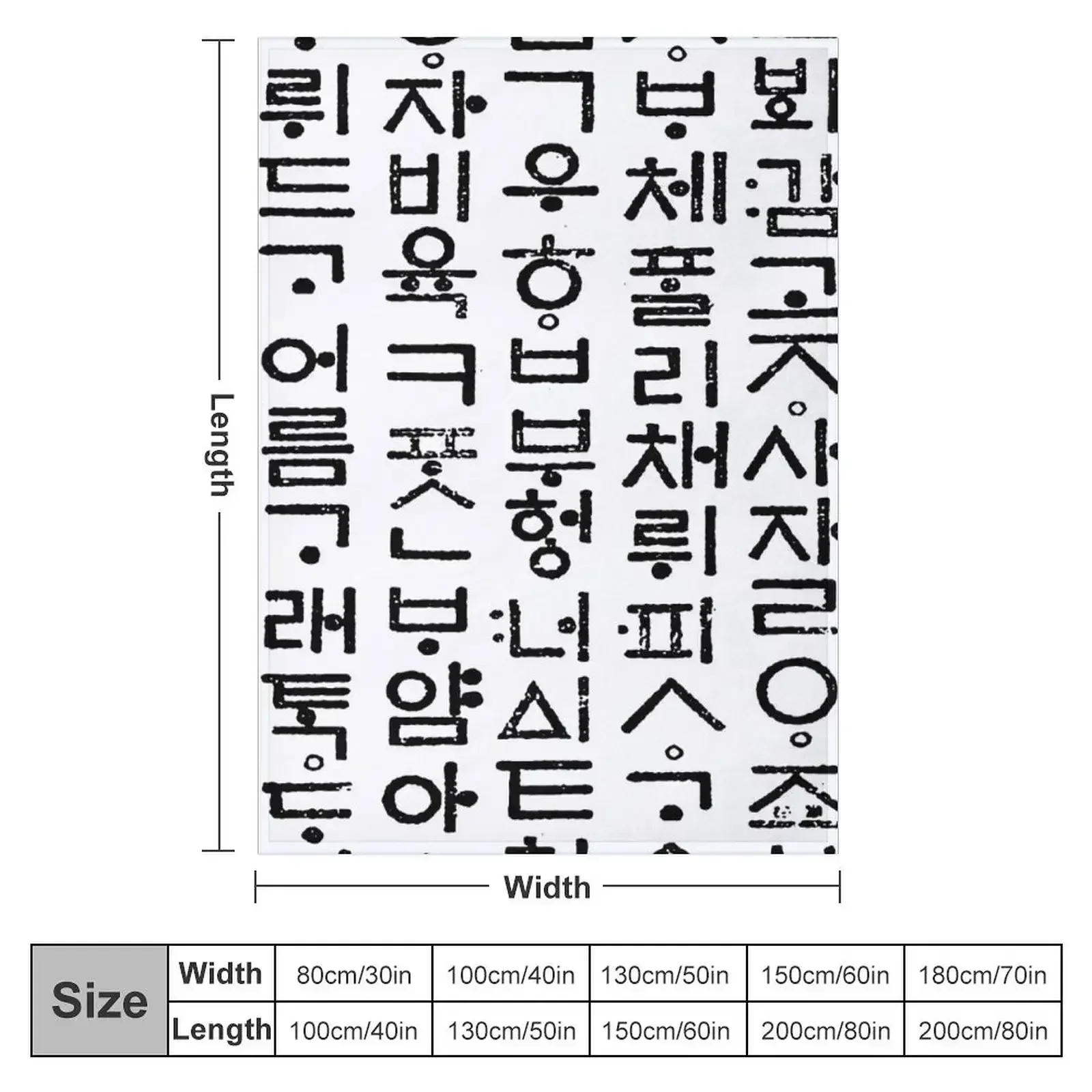 Korean language (Hun-Min-Jeong-Eum) Throw Blanket warm for winter Cute Plaid manga Furrys Blankets