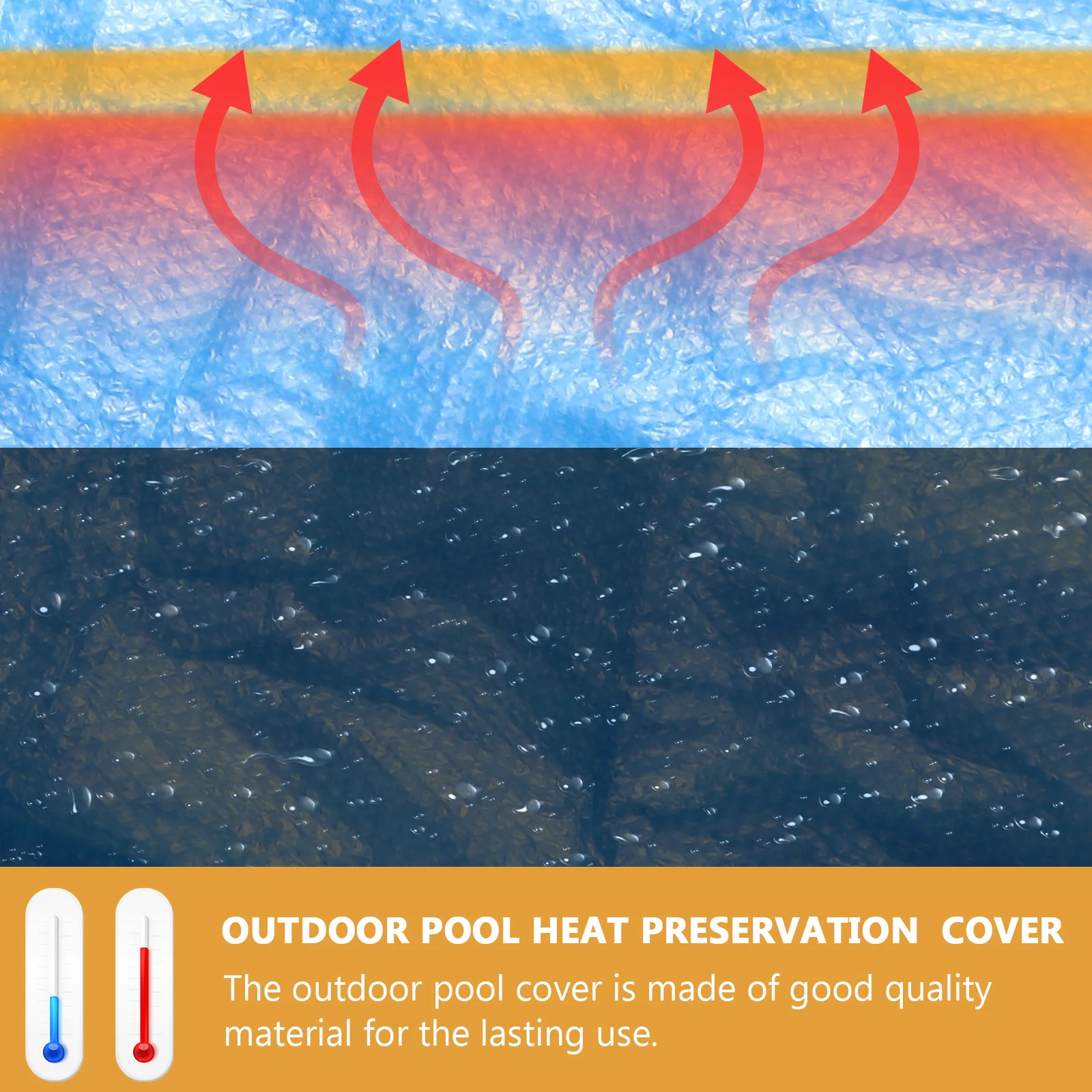 

1Pcs Swimming Pool Cover High Quality Material Foldable Design Rain Protection Evaporation Reduction Swimming Pool Cover