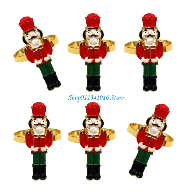  Unique Metal Nutcrackers Napkin Rings Christmas Dinner Decorations For Festival Table Decors Christmas Dinner Parties