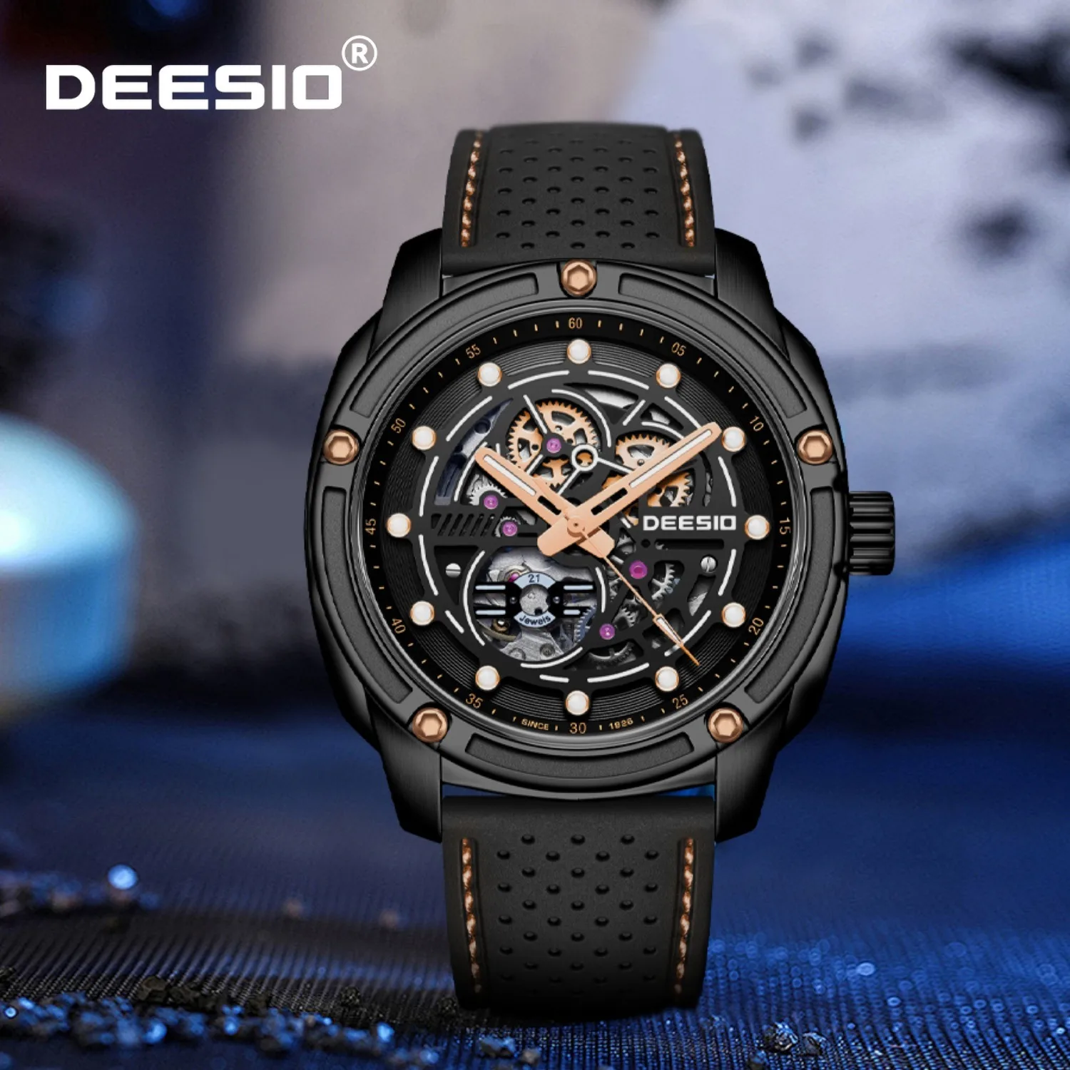 ساعة ديسيو الرجالية الأوتوماتيكية العسكرية الفاخرة الأعمال الفولاذ المقاوم للصدأ الياقوت مضيئة مقاوم للماء ساعة كرونوغراف للرجال #1