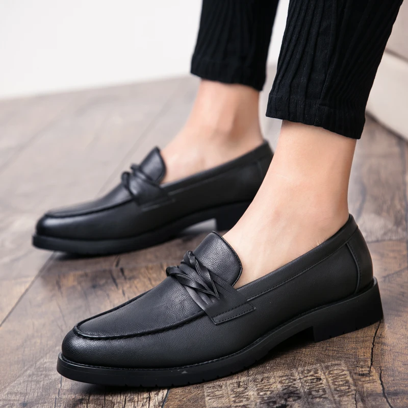 Men New Classic Lefu Shoes Black Brown One Step Outdoor Comfortable Driving Dress Shoes Lazy Fit Bean Shoes Size 38-44 Men Shoes