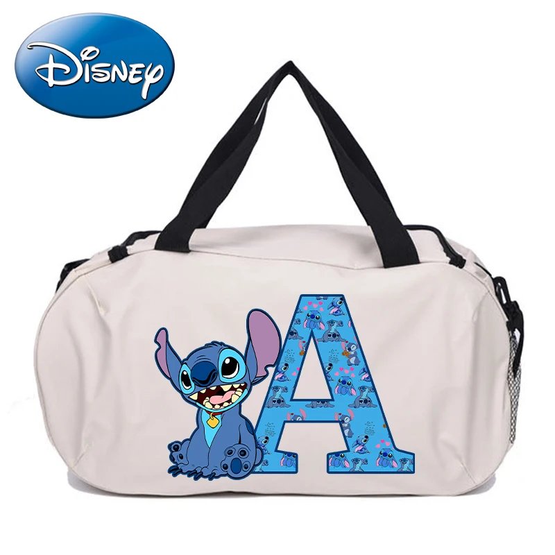 New Stitch Disney Luggage Travel Bag Cartoon Letter Duffle Bags Outdoor Camping High Capacity Backpack Oxford Cloth Gym Bags