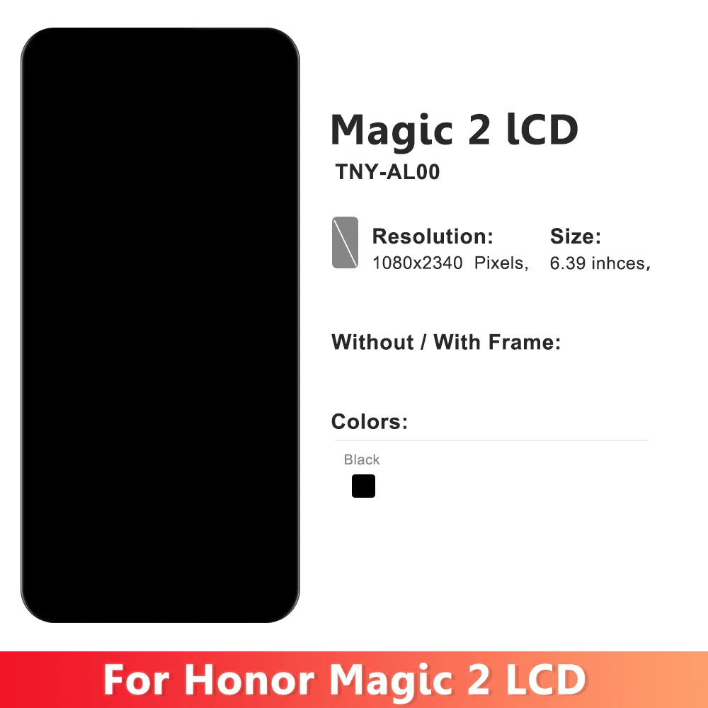 AMOLED For Honor Magic 2 4 5 Screen For Honor Magic 4 Pro Magic 5 Pro LCD with Frame Touch Display Screen Digitizer Assembly