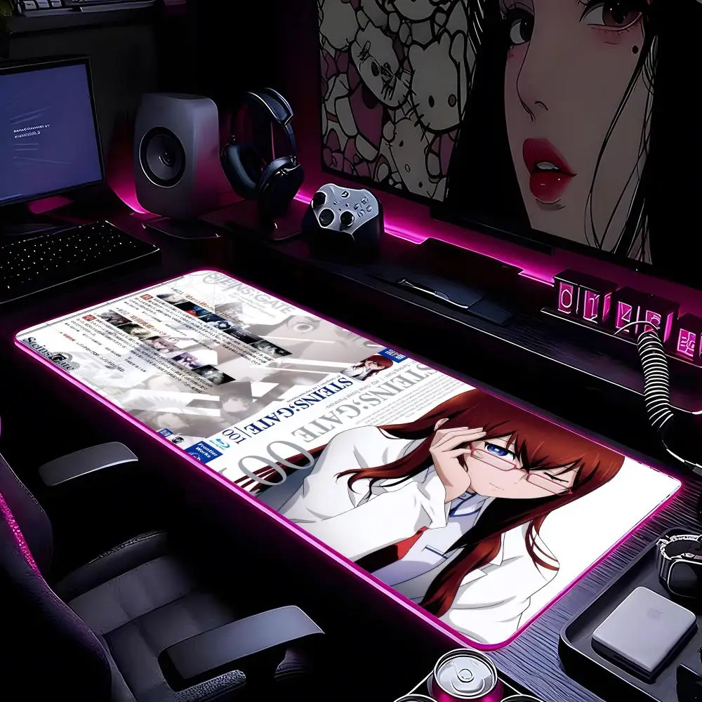 

Коврик для мыши с воротами в стиле аниме, коврик для мыши с HD-печатью, компьютерный геймерский запирающийся край, нескользящий RGB коврик для мыши, XXL90x40 см, клавиатура, ПК, стол