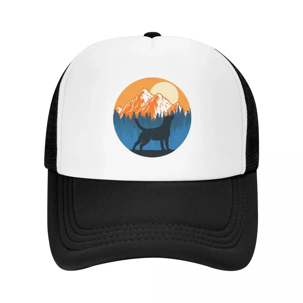 Labrador Dog Silhouette Sunset Mountain Forest labrador lover Baseball Cap Anime Mountaineering Women's Hats For The Sun Men's