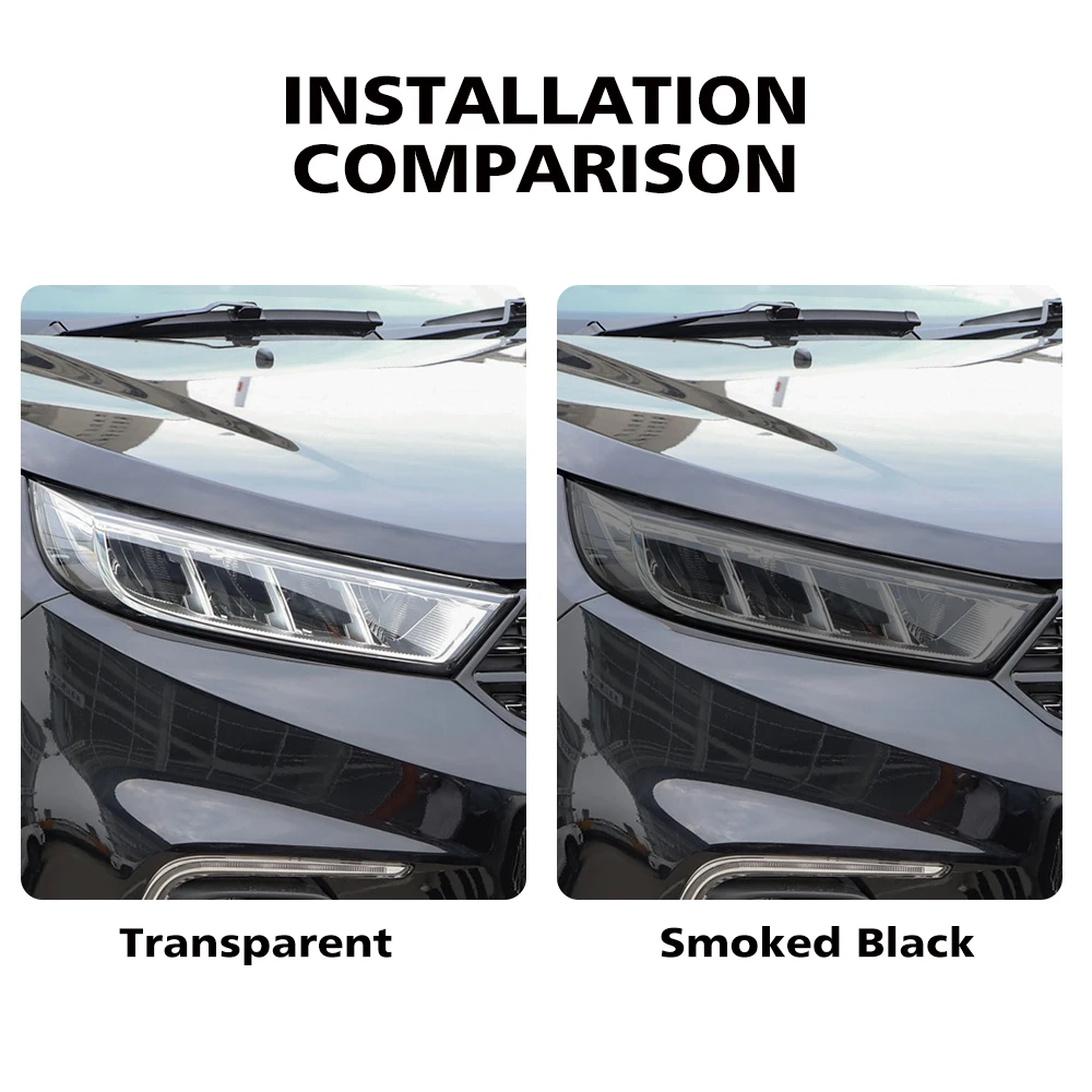 TPU High-Gloss Car Headlight Protective Film For Ford Territory Equator Sport Smoke Black Pre Cut PPF Anti-Scratch Vinyl Wrap