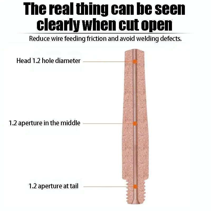 Welding Gun Nozzle with Non-Stick Coating for Slag Protection Copper0.8 1.0 1.2Noncontact Welding Slag Conduct Nozzle for Welder image 4