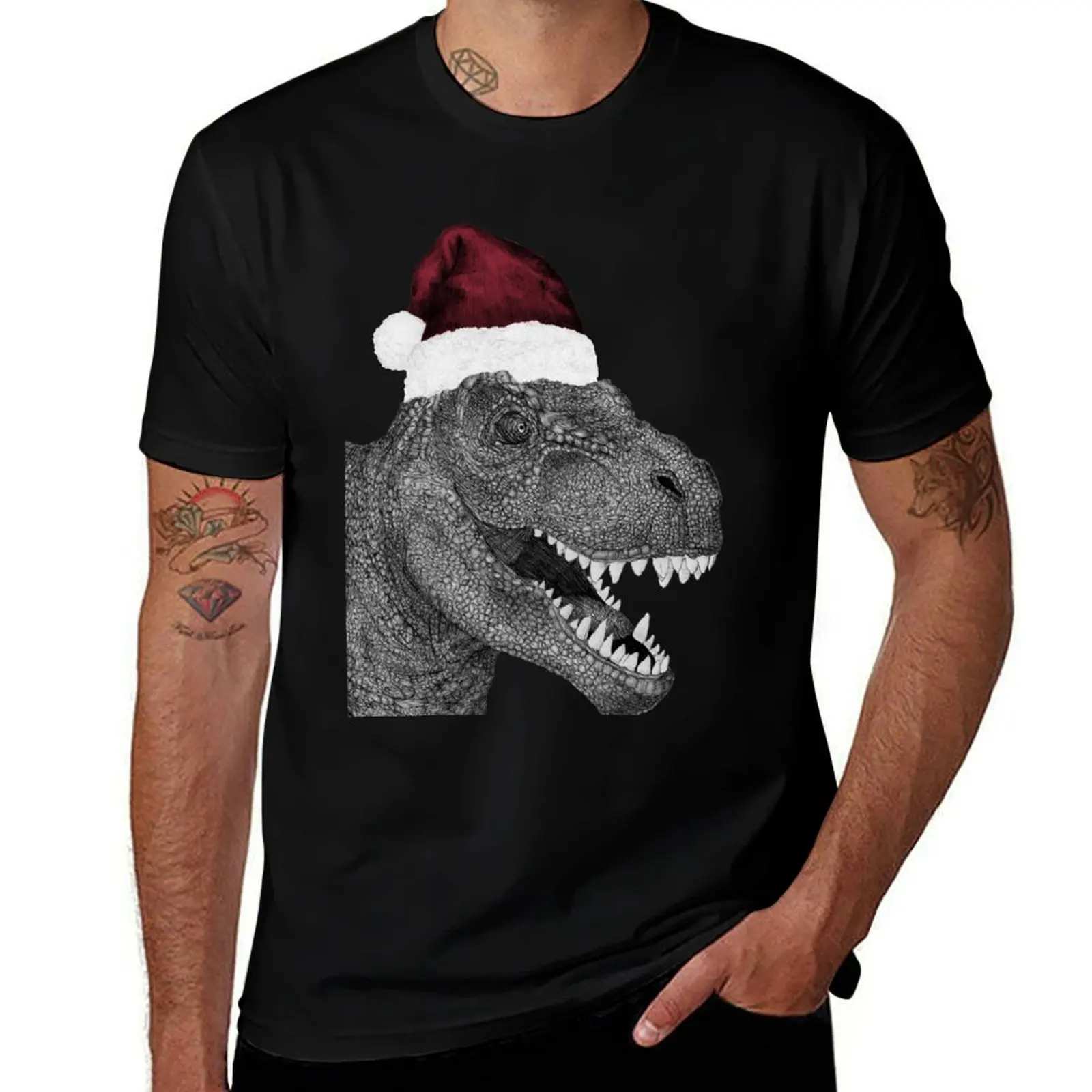 Santa-saurus Rex T-Shirt Sport Basic Moisture Wicking Tee