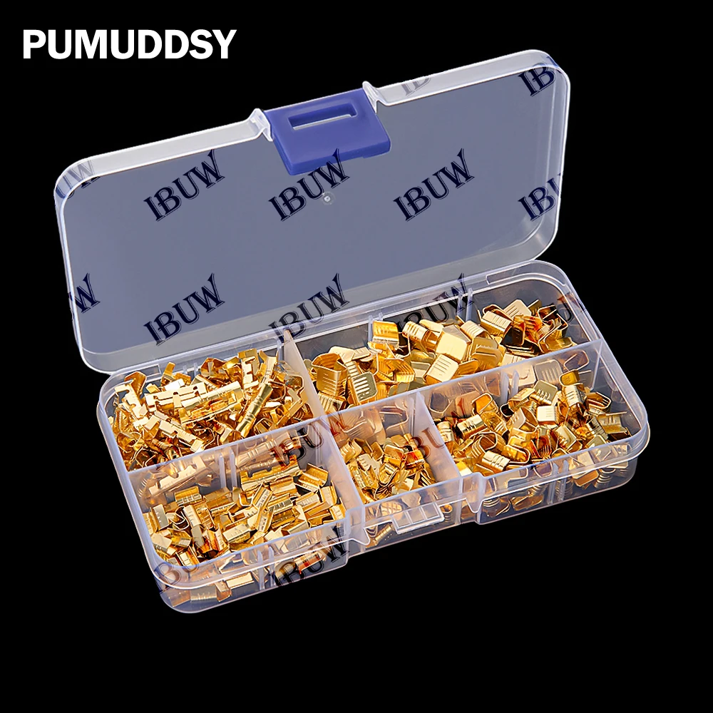 

Набор клеммных блоков U-типа, 500 шт., 5 размеров, от 0,3 до 4 мм², двойные клеммы, в коробке