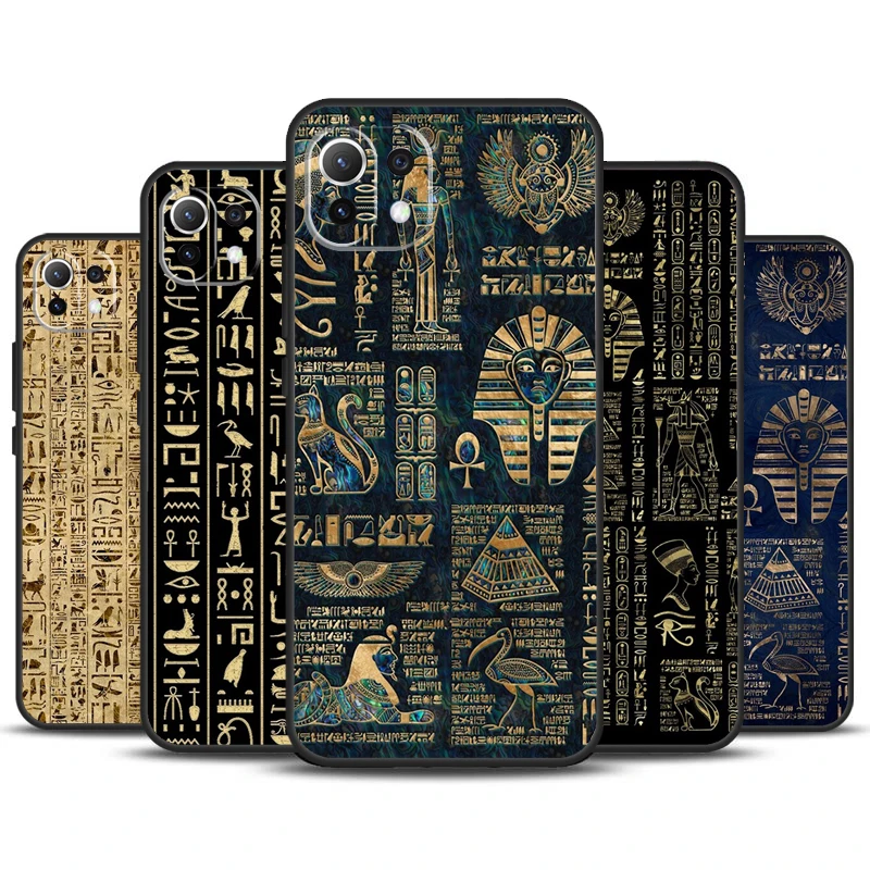 Ancient Egyptian Hieroglyphic Case For POCO X6 Pro M6 X3 X4 X5 F3 F5 M5s Xiaomi 13 14 Ultra 12 Lite 11T 12T 13T Pro Cover