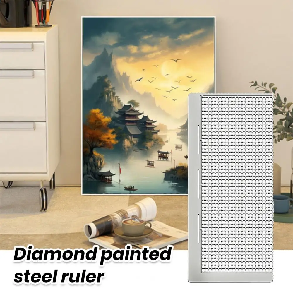Anti-adhesive Mesh Ruler Steel Ruler with -coating Stainless Steel Diamond Painting Ruler with -coating Fast Point for Crafts
