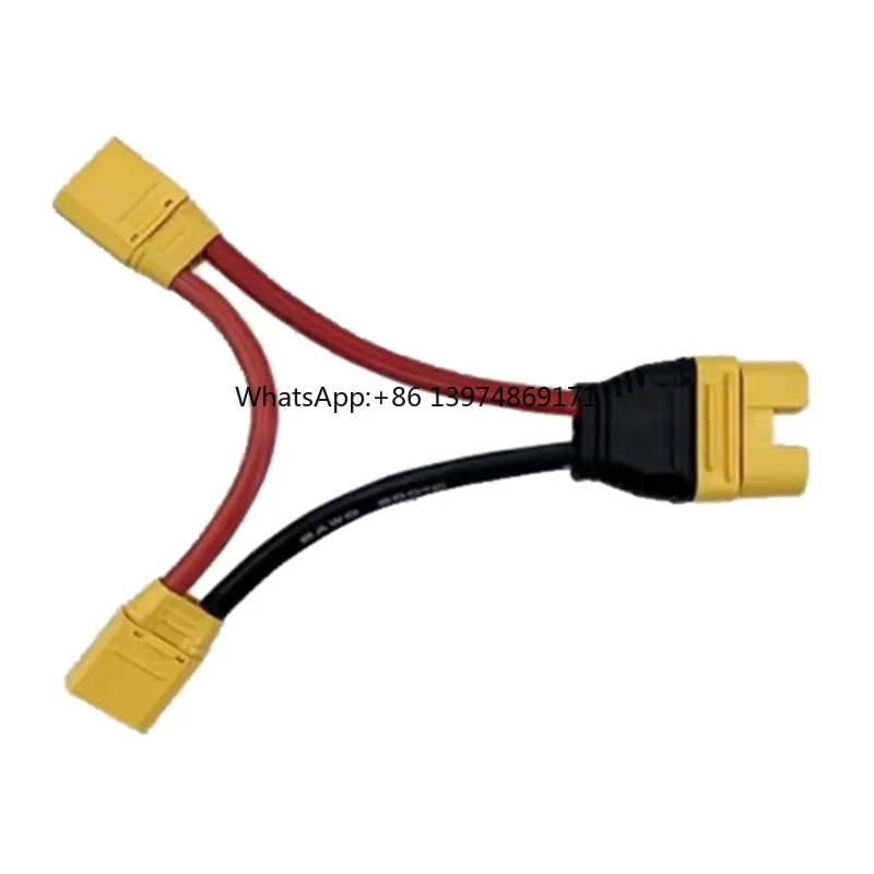 1PCS AS150U to XT90 Adapter Cable 12cm 8AWG Wire Male Female Plugs Series Connection Line Voltage Increase for RC Model Aircraft