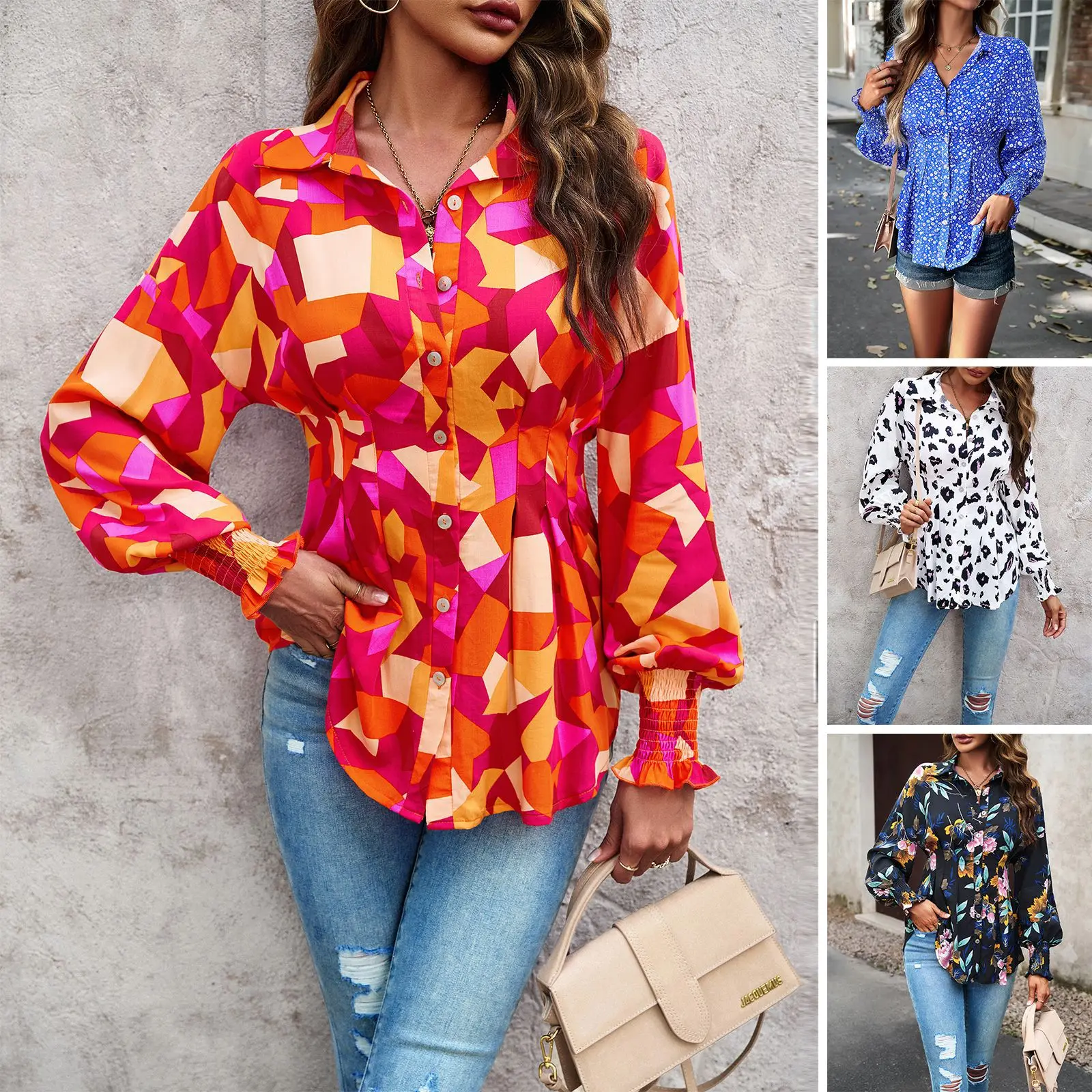

Women's 2025 Autumn And Winter Temperament Commuter Print Long-sleeved Shirt