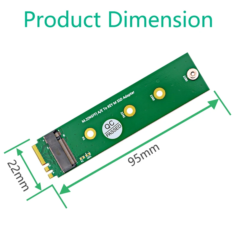 M.2 NGFF A/E na klucz-M konwerter Adapter SSD M.2 interfejs Wifi A + E do M2 NVME SSD karta Riser obsługi 2230 2242 2260 2280 M2 SSD