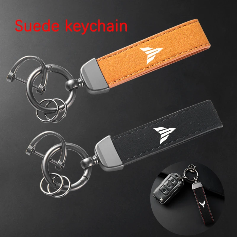 For YAMAHA MT09 MT07 MT10 MT03 MT 09 07 03 10 MT-09 MT-07 MT-10 Accessories High-Grade Leather Suede Keychain Motorcycle Keyring