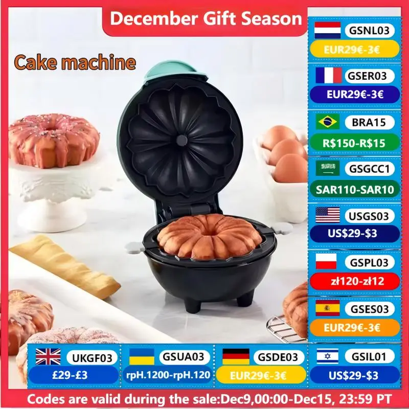 Portable Mini Cake Machine Heating Block Easy to Clean Breakfast Machine Suitable for Kitchen and Home