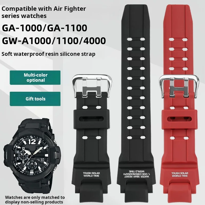 

For Casio GW-A1000 GW-A1100 G-1400 GW-4000 GA-1000 GA-1100 men WatchBand Waterproof Sports Silicone Rubber Watch Strap with Tool