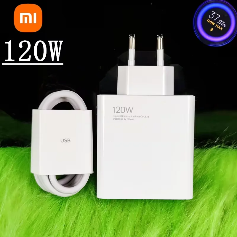 Xiaomi 6A 120W USB Charger PD Fast Charging Adapter For iPhone 13 15 Samsung Mobile Phone EU Plug Charging QC 3.0 Wall Charger