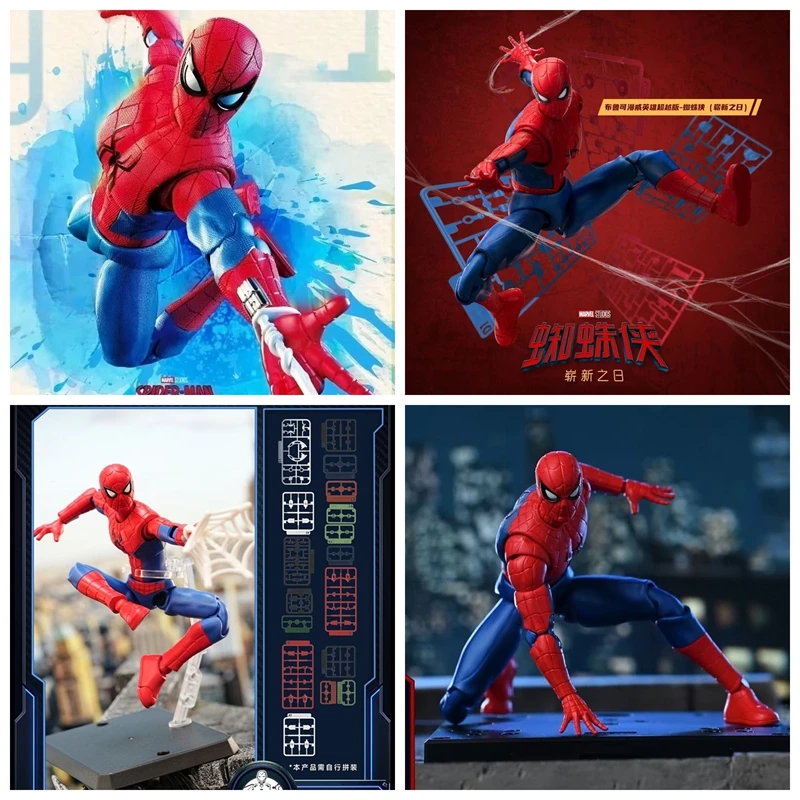 genuine-blokees-marvel-champion-class-lite-anime-figure-spider-man-action-figure-collectible-model-ornament-fully-articulated