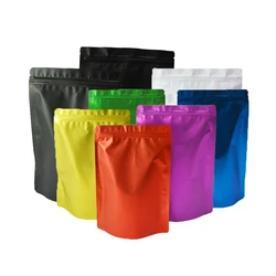 50Pcs Matte Stand Up Aluminum Foil Zip Lock Plastic Bags Food Doypack Candy Snack Tea Coffee Heat Sealing Package Pouches