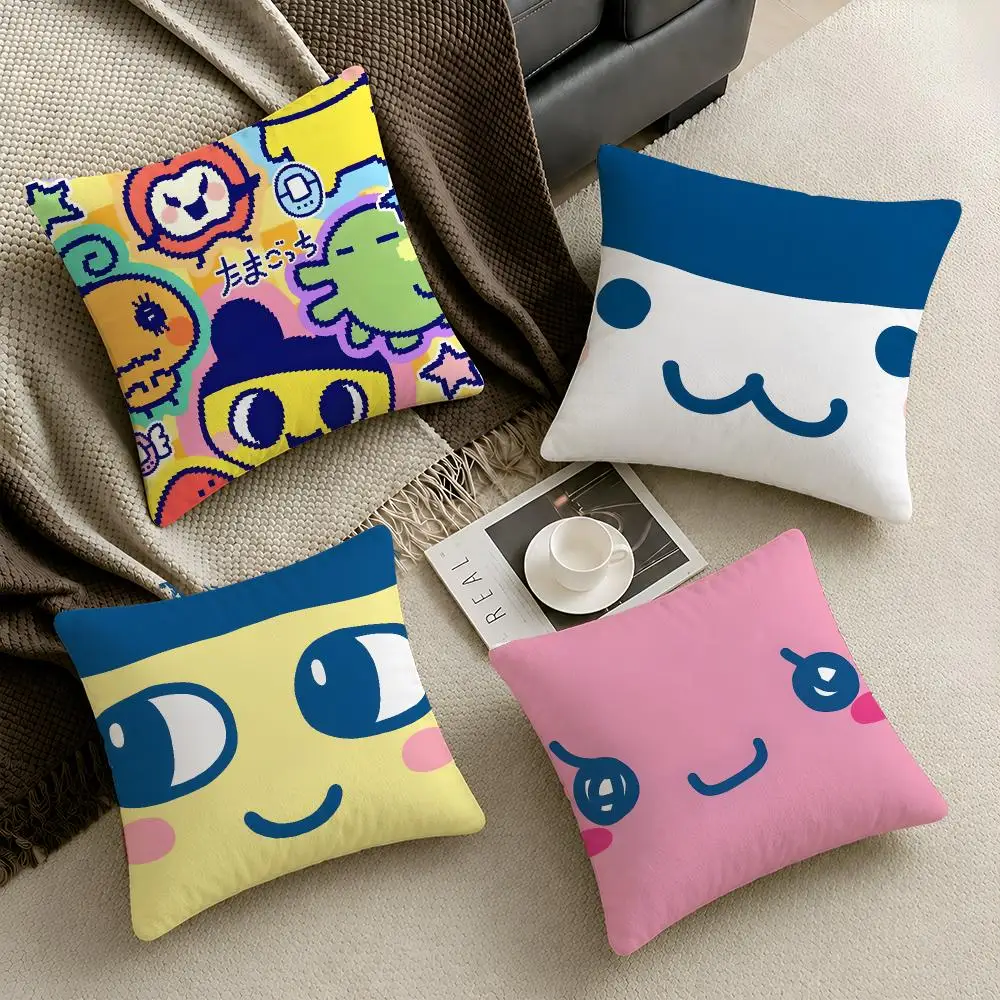 Toy Tamagotchi Retro Kawaii Cushion Cover  Throw Pillow Soft Short Plush Cozy Durable Colorfast For Sofa Bedroom Home Decor Gift