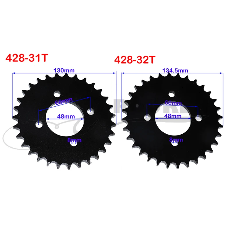 428 31tooth 31T 32tooth 32T 48mm Rear Sprocket for ATV Quad Pit Dirt Bike Buggy Go Kart Motorcycle Motor