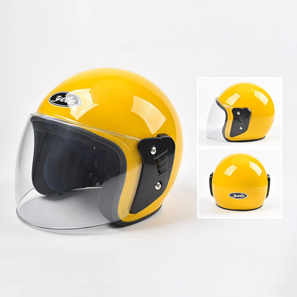 Free Size Yellow Wear-Resistant Motocross Equipment Open Face Biker Helmets Breathable Head Protection Anti-Fall Motorcycle Kask