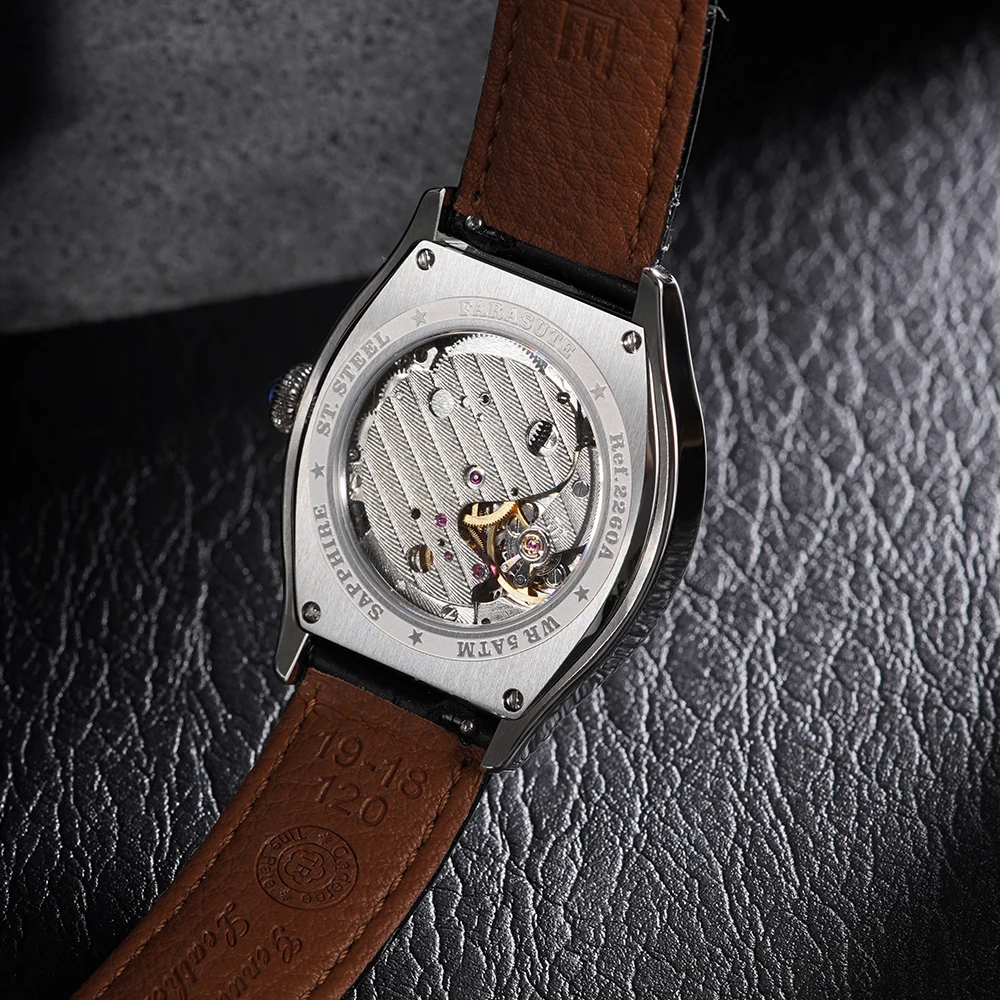 FARASUTE New 36mm Vintage Seagull ST17 Manual Mechanical Movement Wristwatch For Men Luxury Sapphire 5Bar Waterproof Watch Reloj