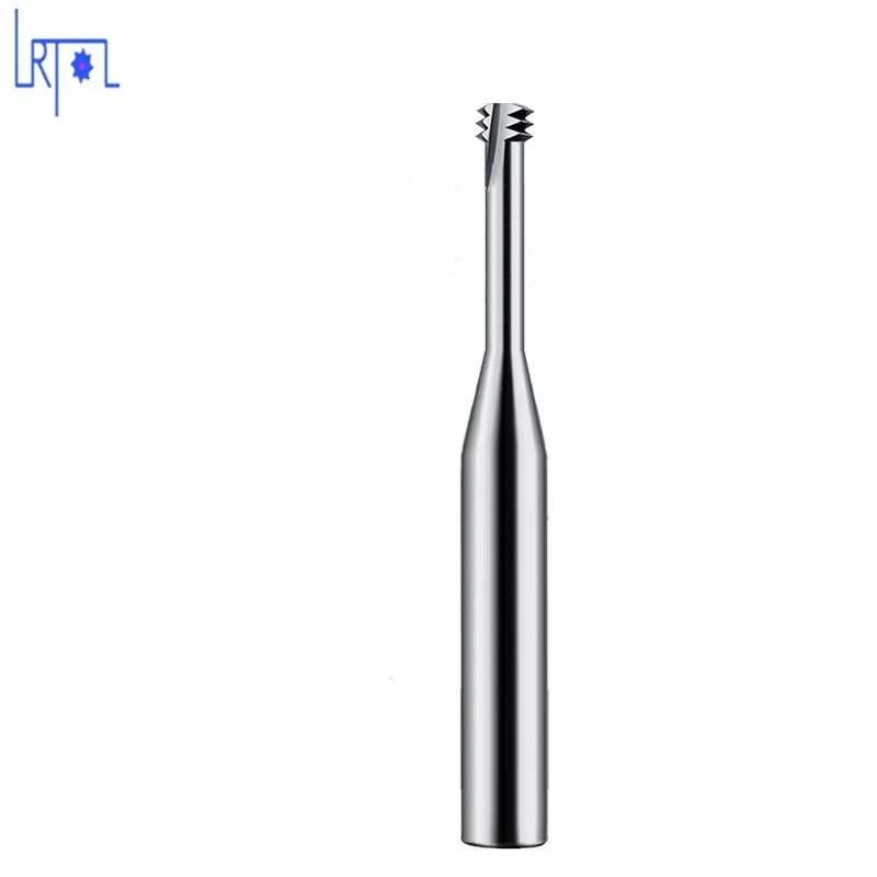 Fresa de extremo de rosca de micro carburo de 3 dientes M1 M1.2 M1.4 M1.6 M2 M2.5 M3 M4 M5 M6 M8 M10, fresa de hilo flautas cortas