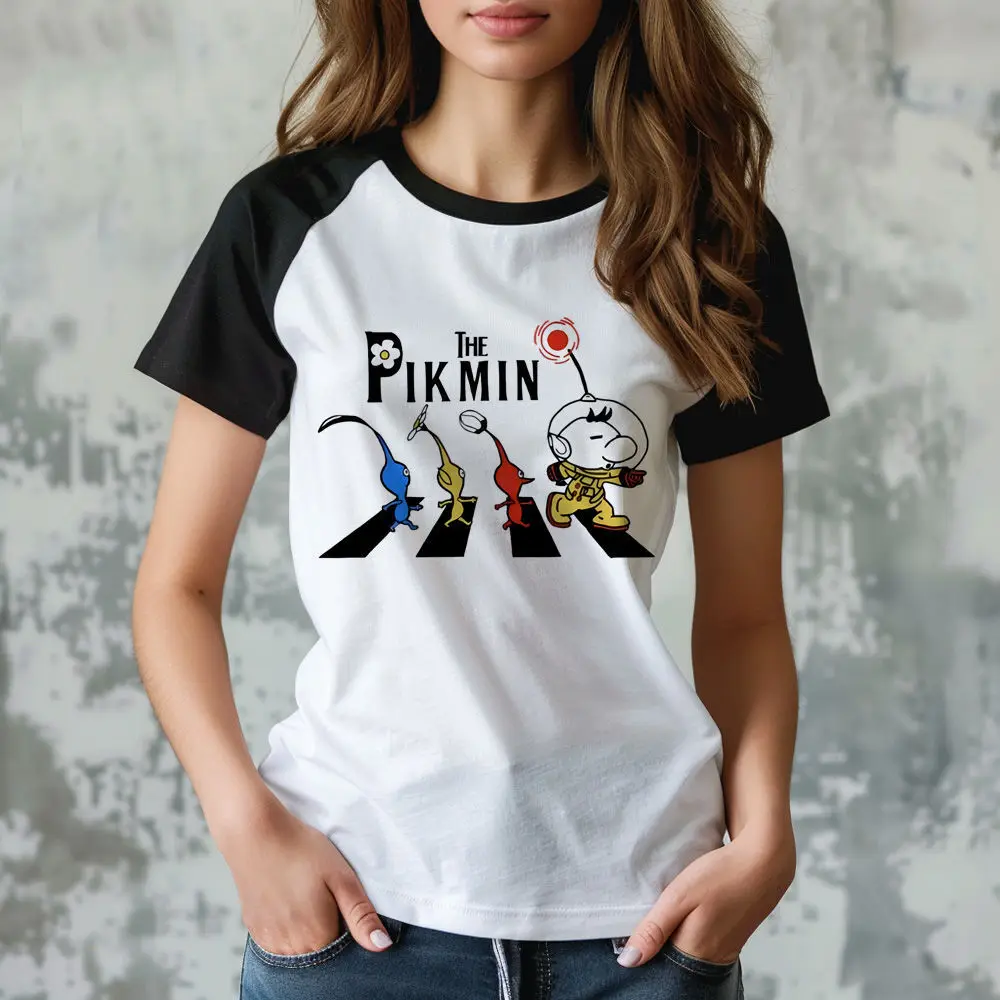 Pikmin top tees girl Pop Culture streetwear korean clothes Punk 80s hip hop top tees 2000s Gothic Vintage Comfortable Graphic