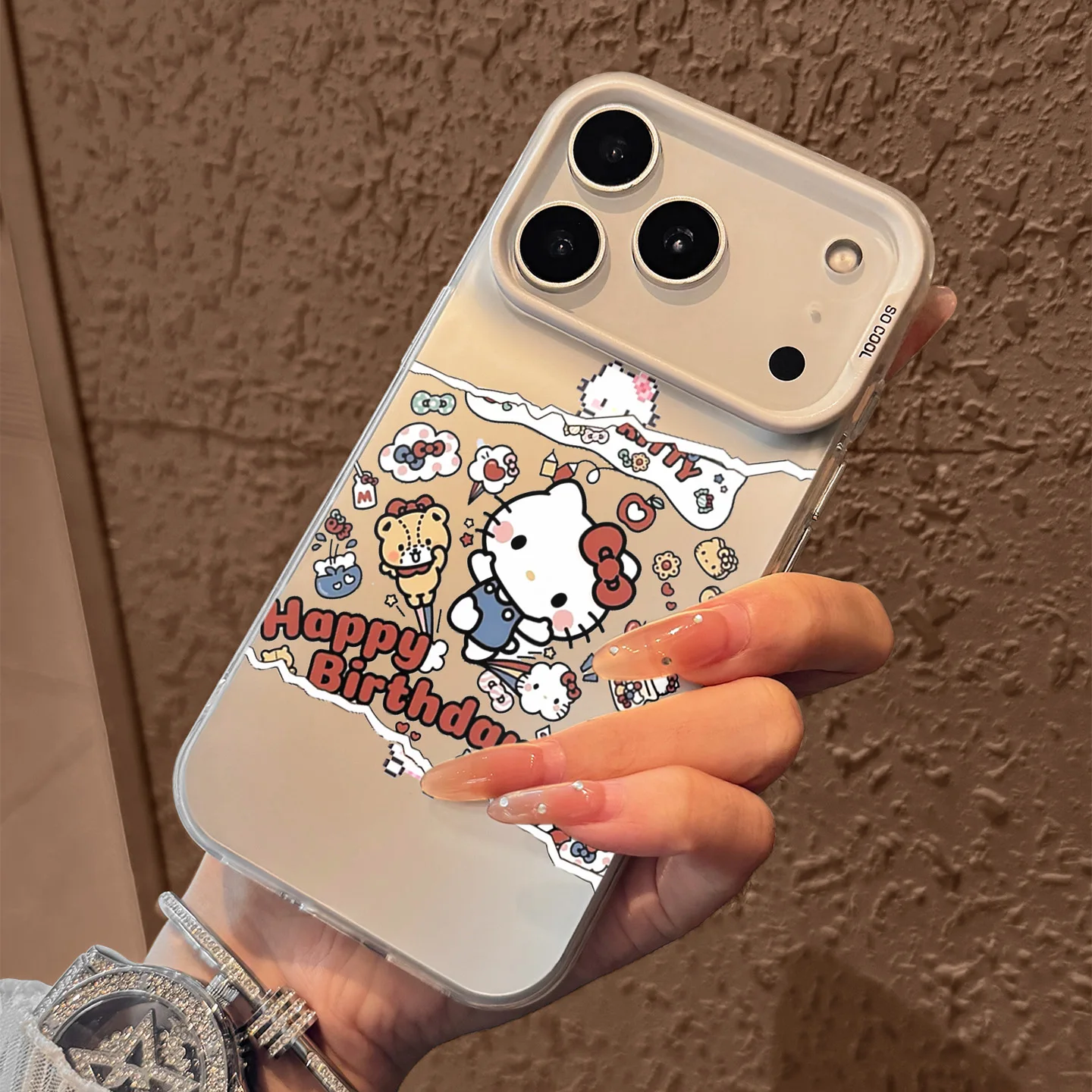 

Happy Birthday Big-Face Hello Kitty Phone Case For iPhone 16 17 11 12 13 14 15 Pro max 7 8 Plus XS X Silicone Soft Cases Funda